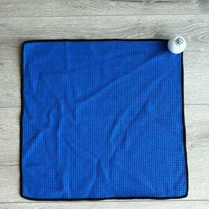 Jax Magnetic Golf Waffle Weave Towel with golf ball attached